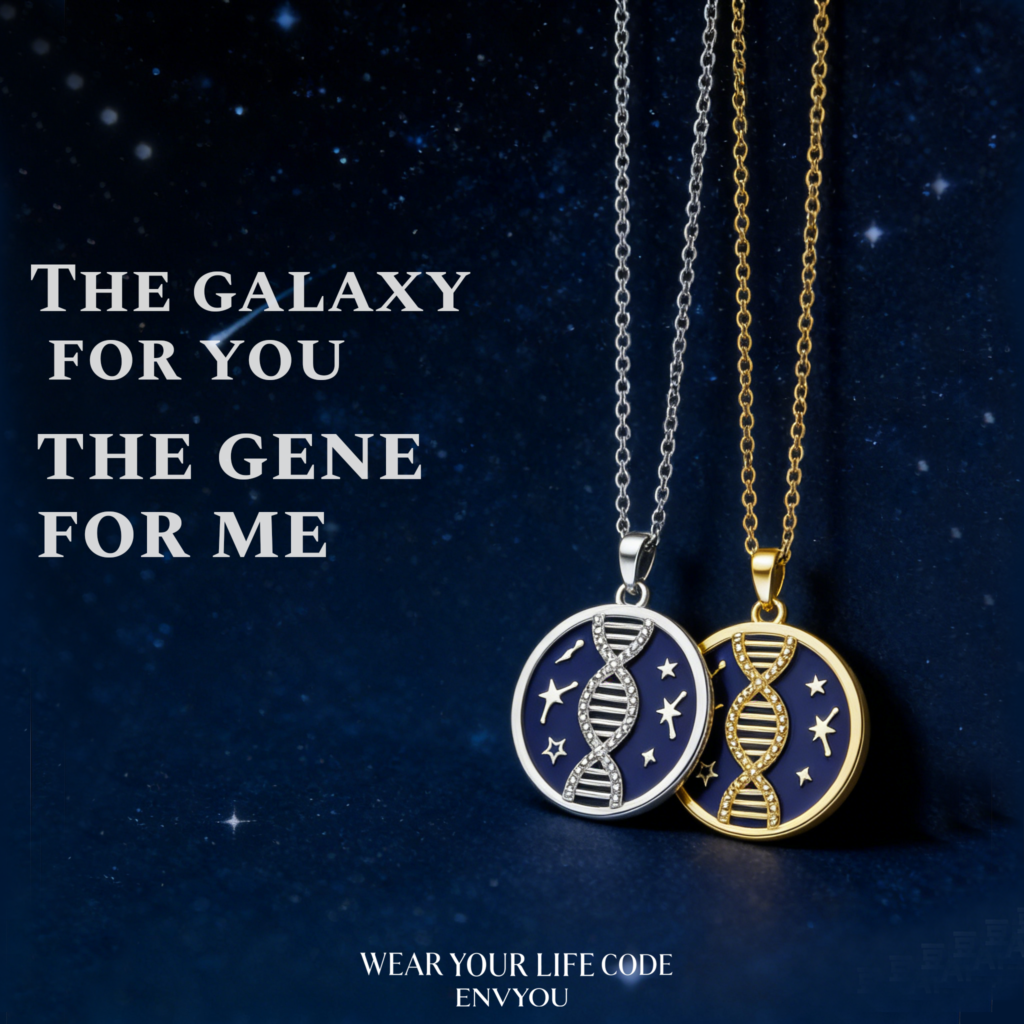 Star Orbit Gene · Round Disk Starry DNA Pendant Necklace