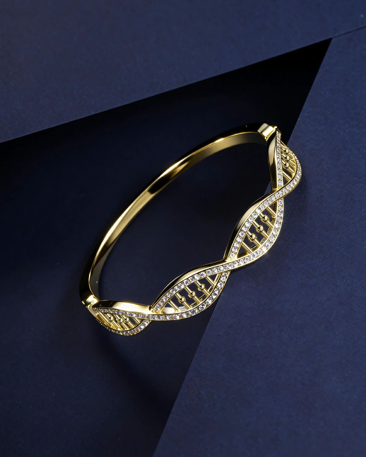 DNA Bangle
Gold Spiral Bangle
925 Silver Bangle
Spiral Bangle
Gene Jewelry
Statement Bangle
Everyday Elegance
Unique Bangle Design
Gift For Her
Modern jewelry