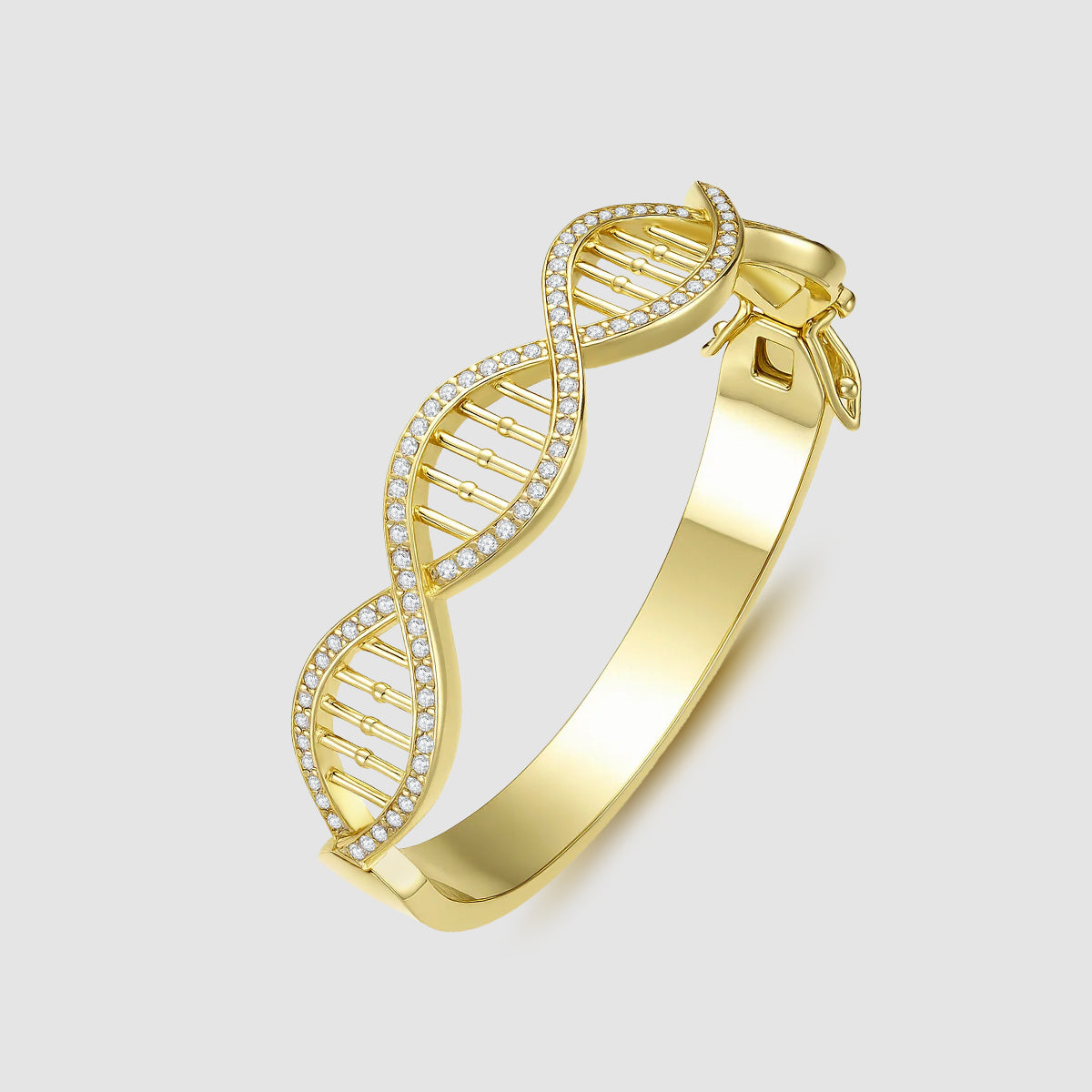 Star-Wrapped Gene · Full-Diamond DNA Gold Bracelet