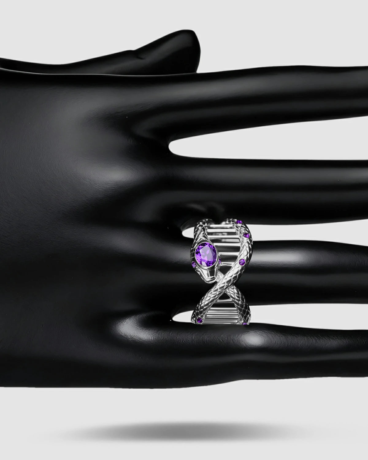 Wrap Around Snake Ring
Unique Design Statement Ring
Snake DNA Ring
Serpent Totem Jewelry
Luxury Colored Gem Ring
Life Symbol Jewelry
Independent Designer Ring
Gene Serpent Ring
Amethyst Gold Ring