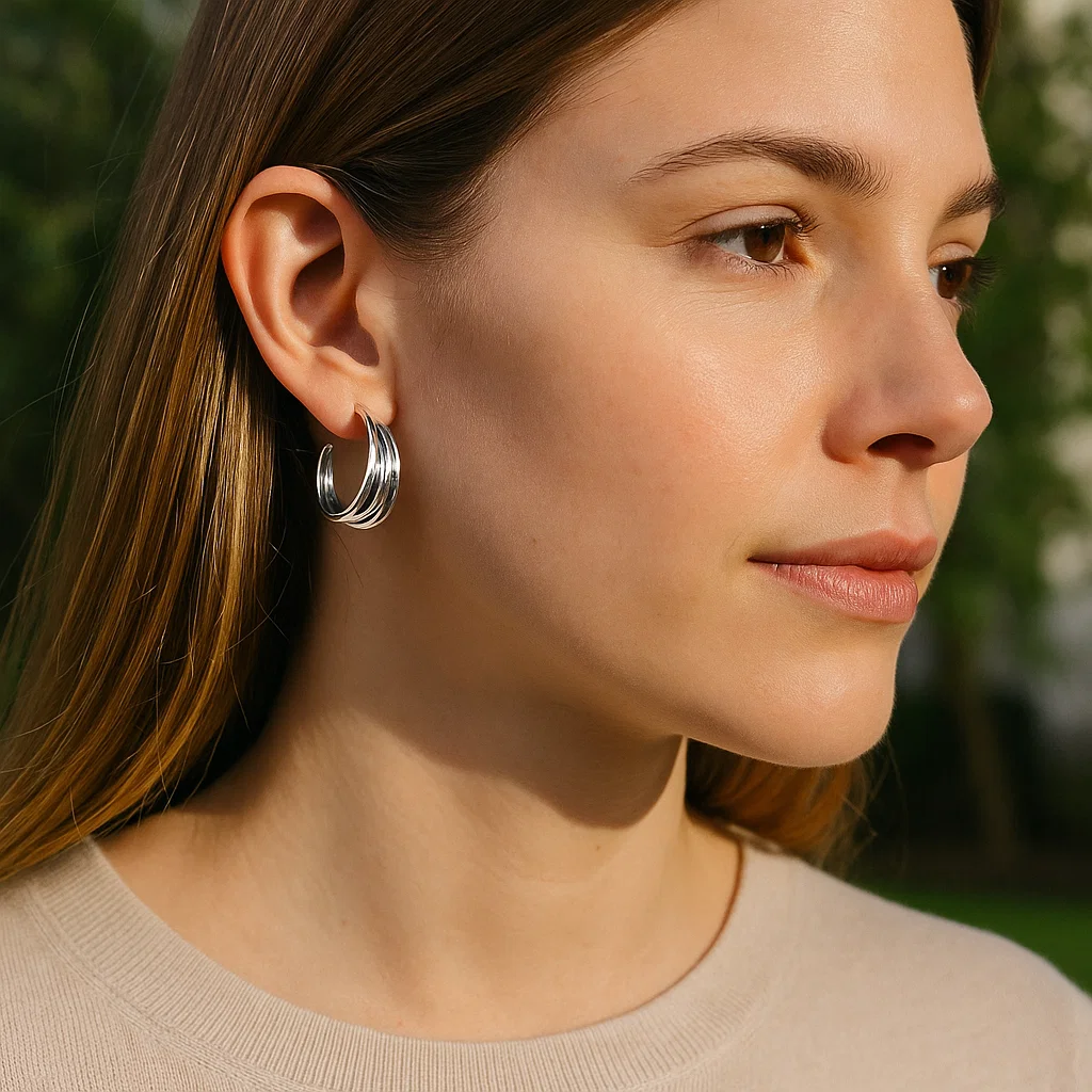 ENVYOU Chunky C-shaped Earrings