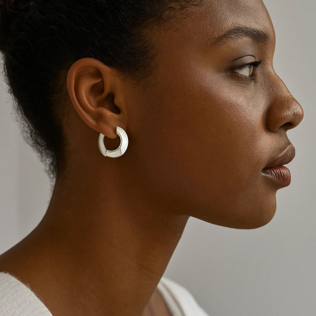 ENVYOU Minimalist Chunky Hoop Earrings