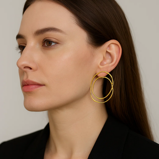 ENVYOU Large Double Hoop Earrings