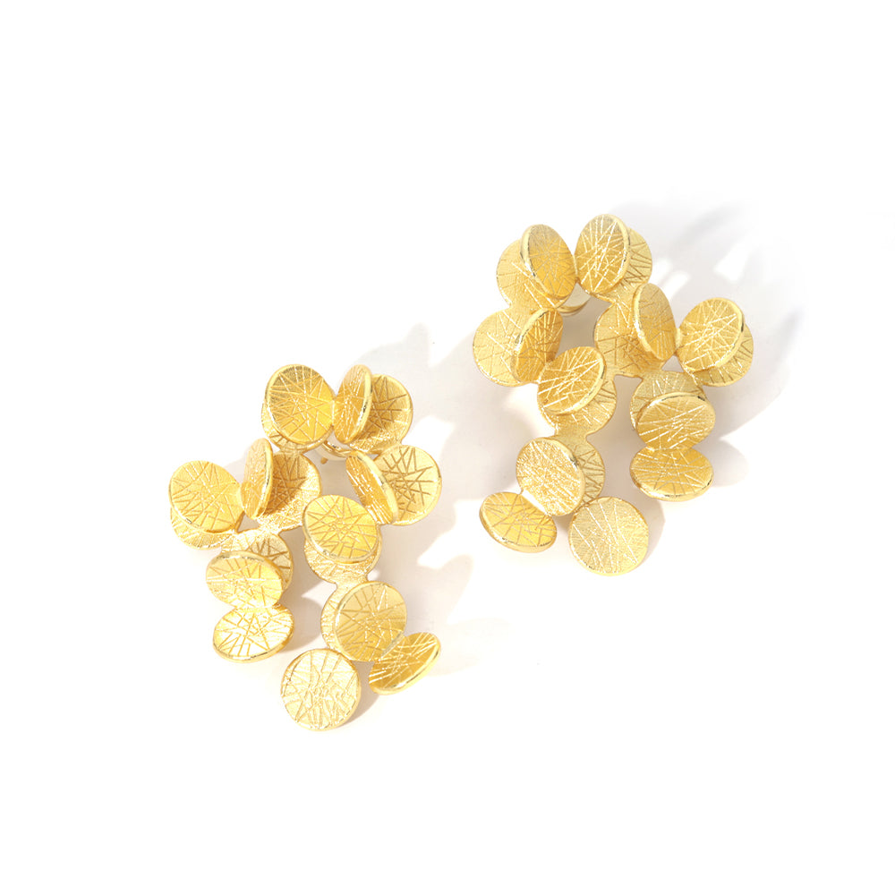 ENVYOU Chunky Leaves Stud Earrings