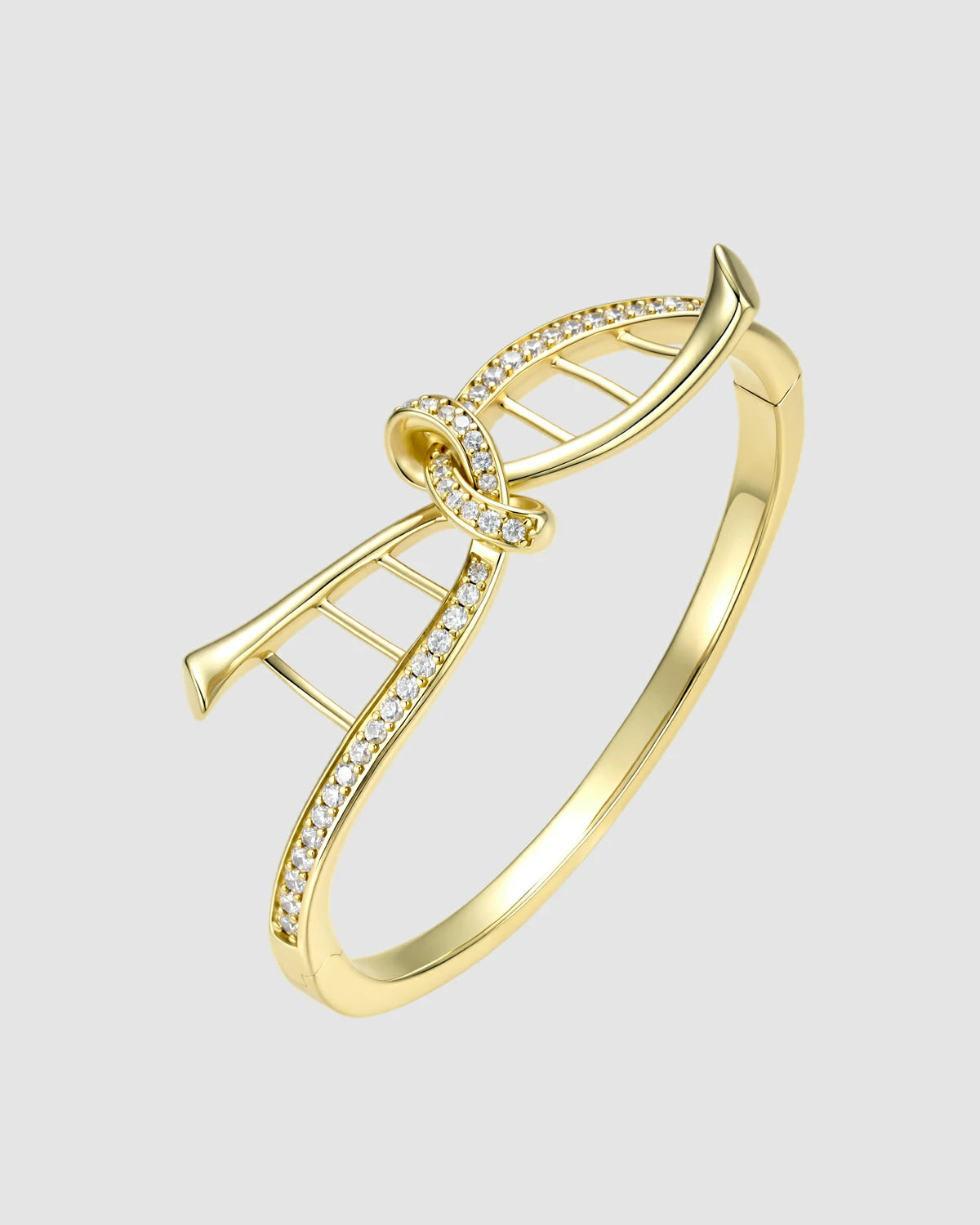 Eternal Gene Bow Bangle – DNA Inspired Crystal Bracelet