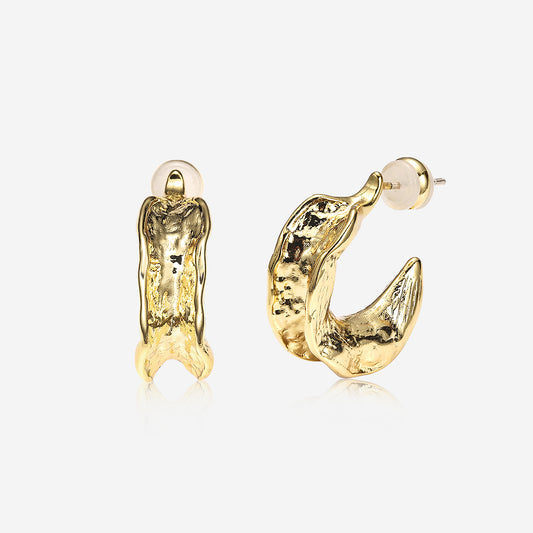 ENVYOU Irregular Hammered Stud Earrings