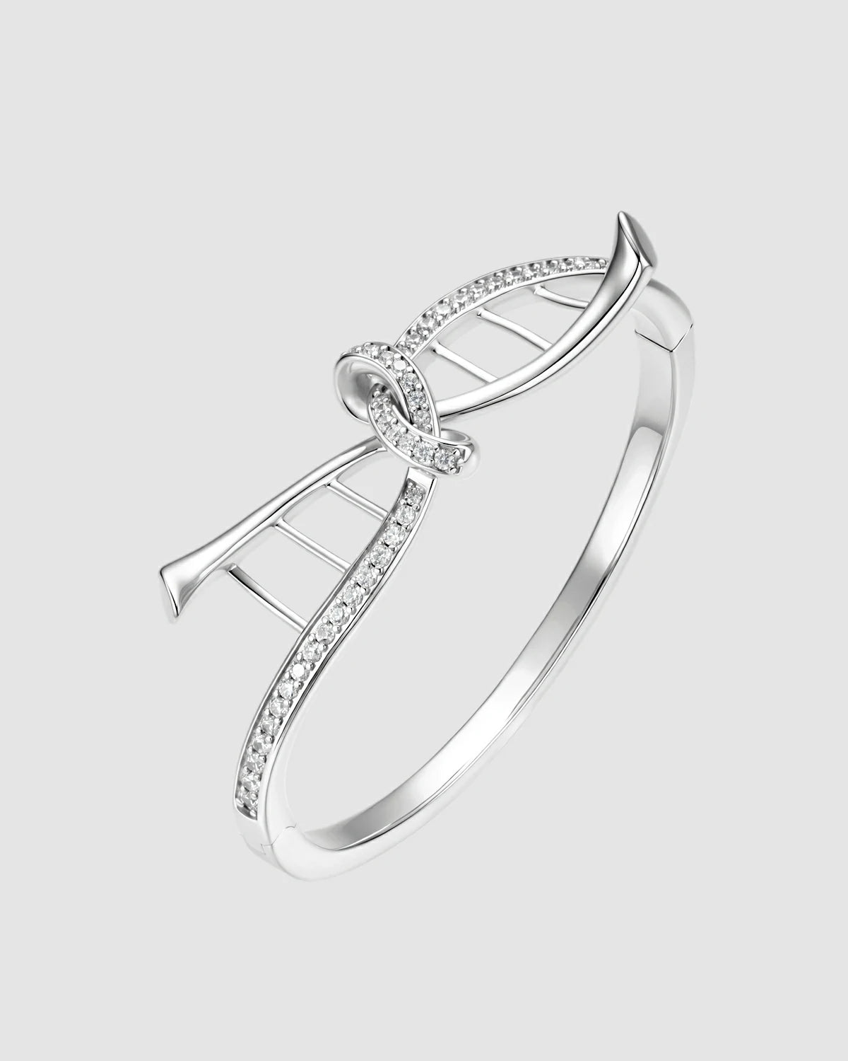 Eternal Gene Bow Bangle – DNA Inspired Crystal Bracelet