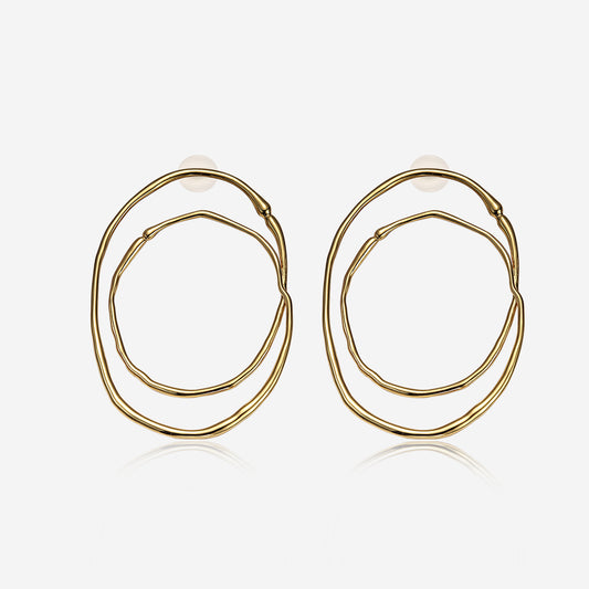 ENVYOU Large Double Hoop Earrings