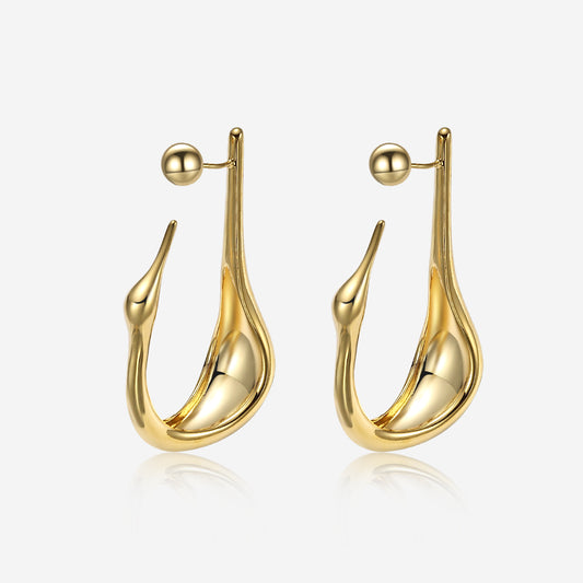 ENVYOU Irregularly Lined Stud Earrings
