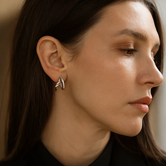 ENVYOU Knot Double Hoop Earrings