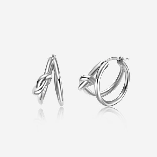 ENVYOU Knot Double Hoop Earrings