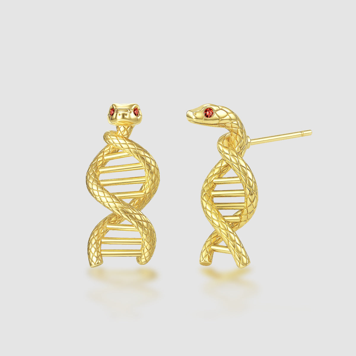 Scarlet-Eyed Serpent · DNA Chain Earrings