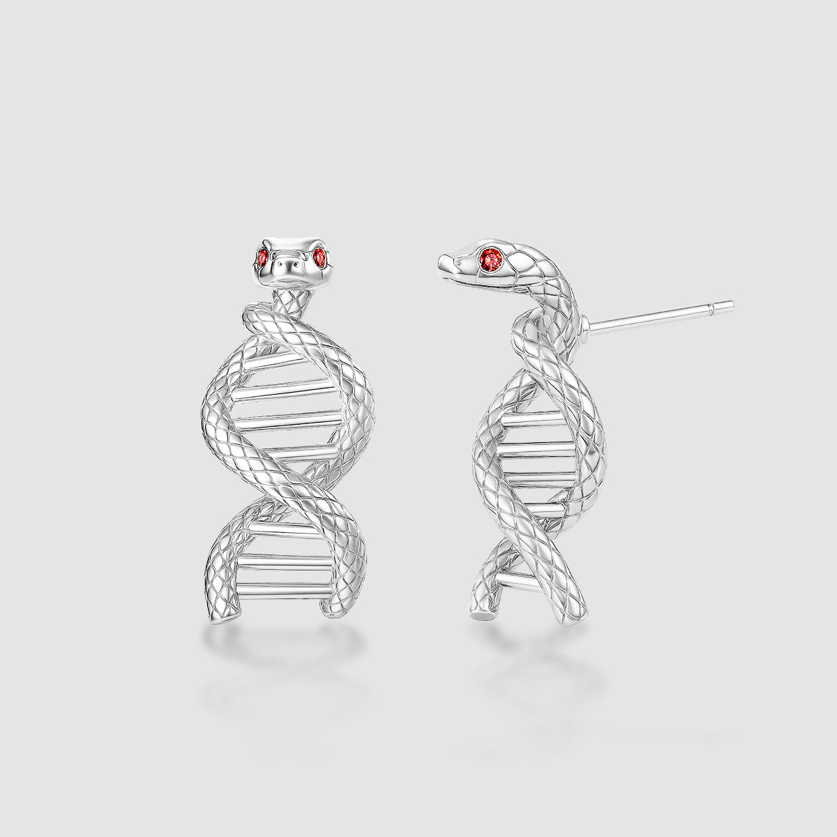 Scarlet-Eyed Serpent · DNA Chain Earrings