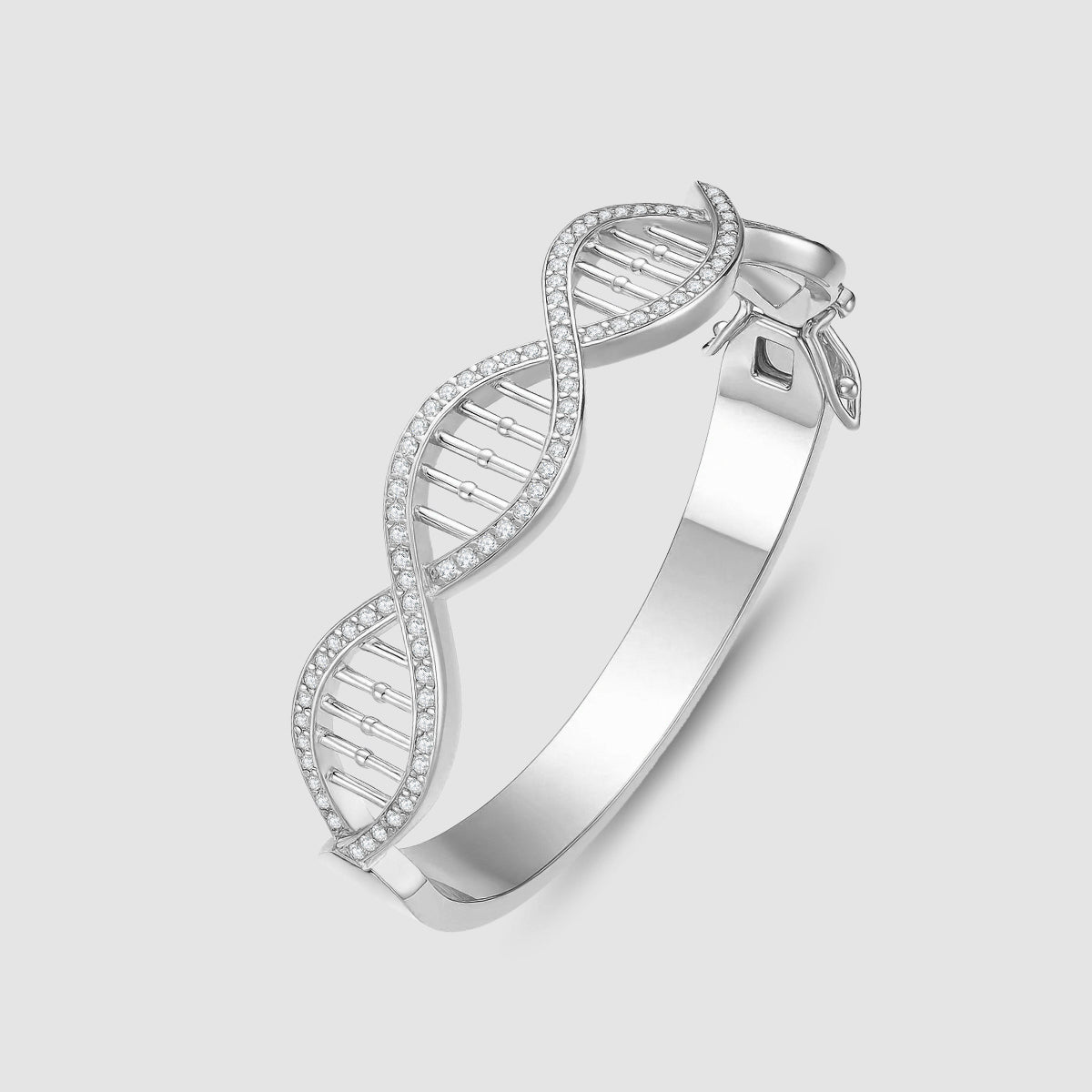 Star-Wrapped Gene · Full-Diamond DNA Gold Bracelet