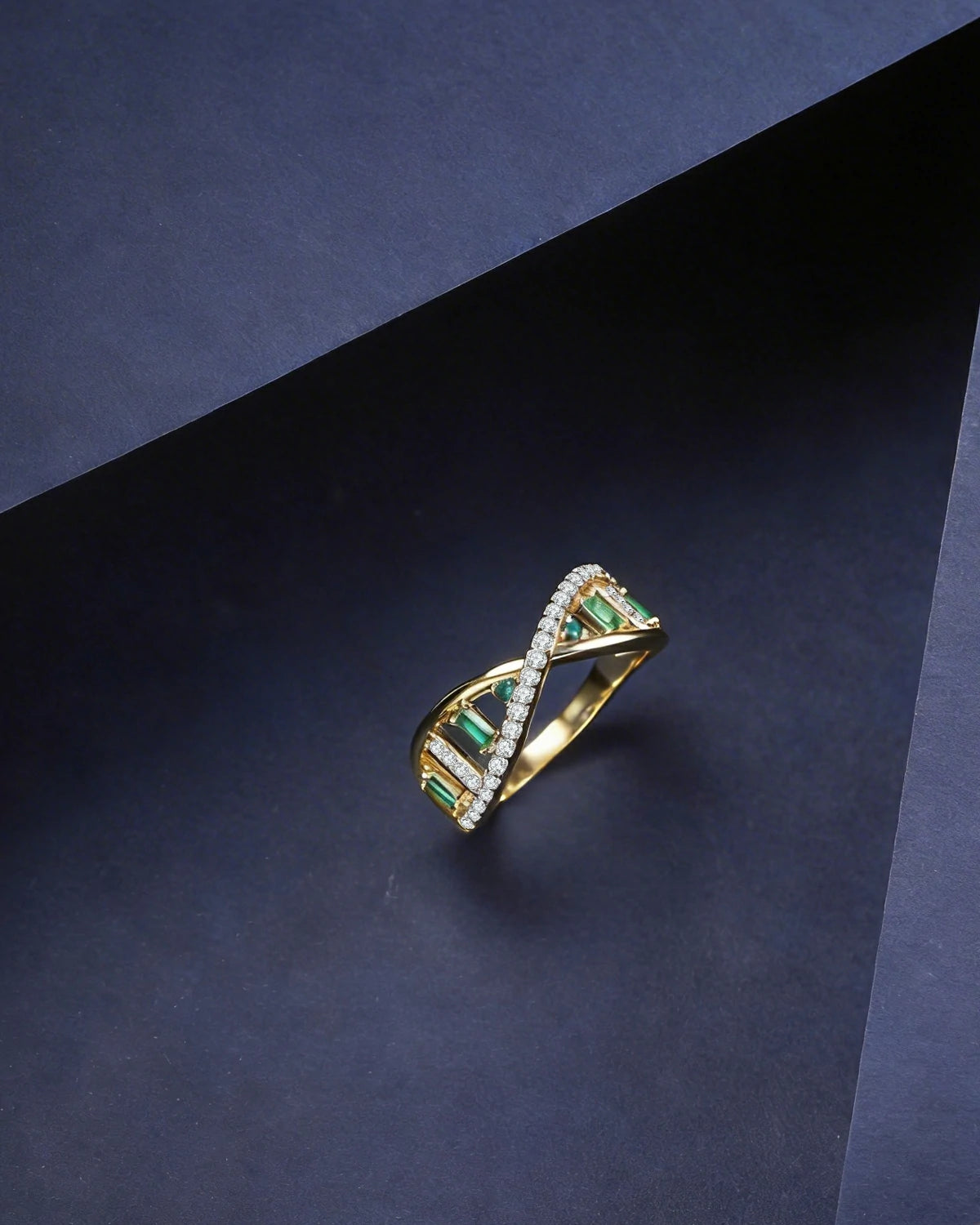 Emerald Spiral Gene DNA Ring 
Emerald & Diamond DNA Ring  
Life Code Emerald Ring 
Unique Design Emerald Spiral Gene Ring 
Double Helix Emerald-Diamond Ring 
Luxury Vitality Gene Ring 
One-of-a-Kind Emerald DNA Ring 
Designer Emerald Spiral Gene Ring 
Daily Wear Emerald Spiral DNA Ring