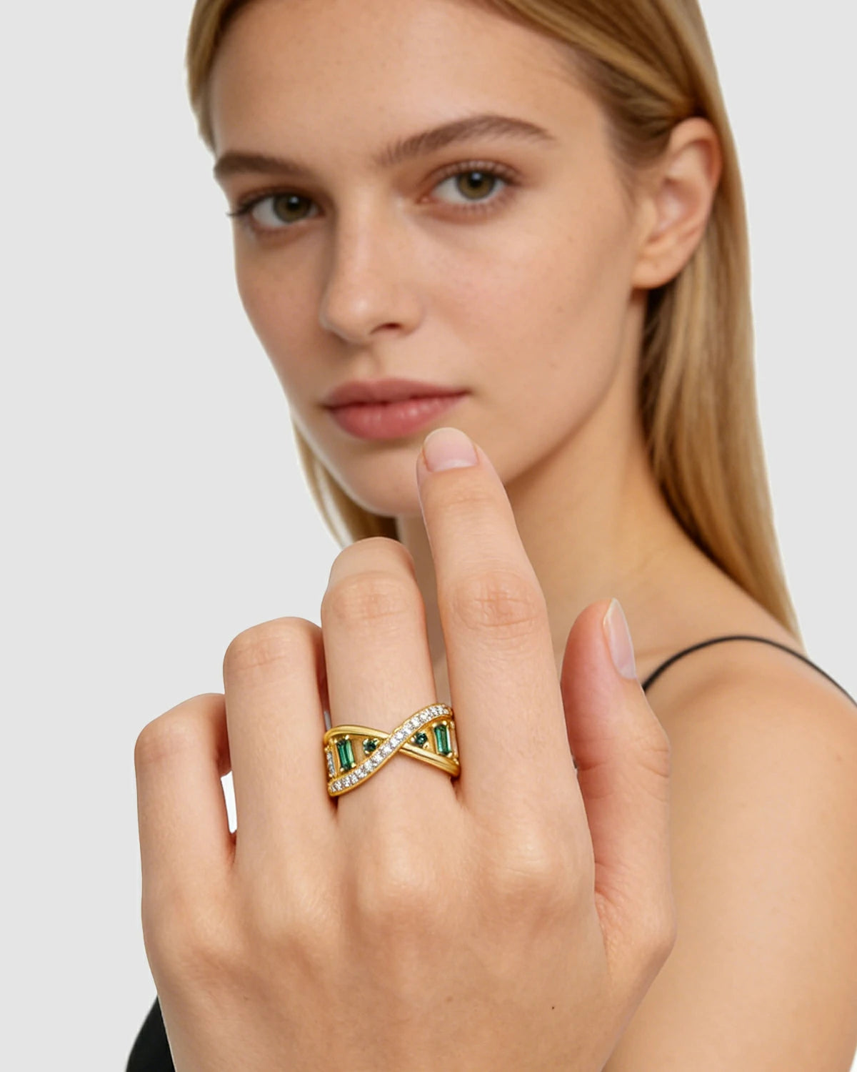 Emerald Spiral Gene DNA Ring 
Emerald & Diamond DNA Ring  
Life Code Emerald Ring 
Unique Design Emerald Spiral Gene Ring 
Double Helix Emerald-Diamond Ring 
Luxury Vitality Gene Ring 
One-of-a-Kind Emerald DNA Ring 
Designer Emerald Spiral Gene Ring 
Daily Wear Emerald Spiral DNA Ring
