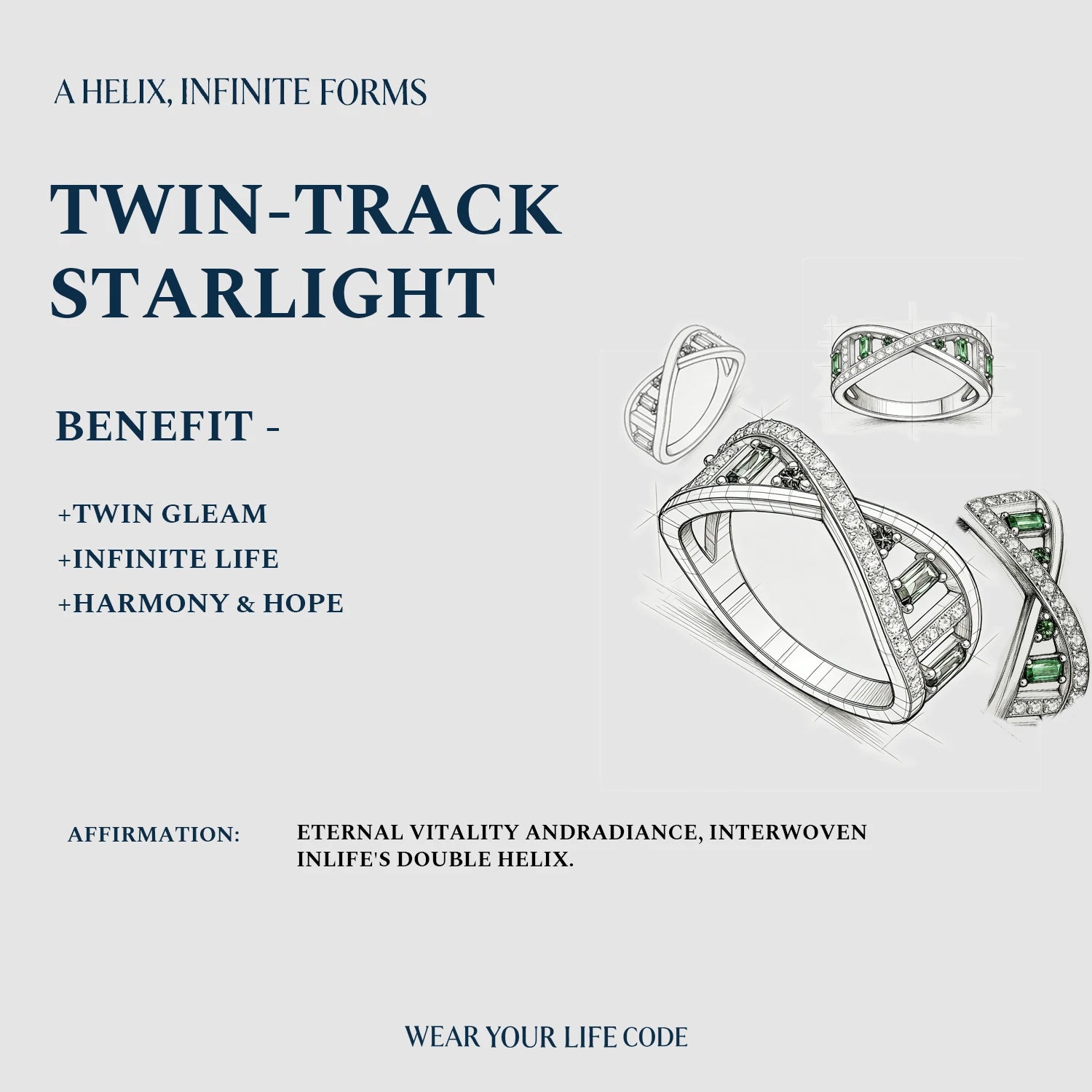 Emerald Spiral Gene DNA Ring 
Emerald & Diamond DNA Ring  
Life Code Emerald Ring 
Unique Design Emerald Spiral Gene Ring 
Double Helix Emerald-Diamond Ring 
Luxury Vitality Gene Ring 
One-of-a-Kind Emerald DNA Ring 
Designer Emerald Spiral Gene Ring 
Daily Wear Emerald Spiral DNA Ring