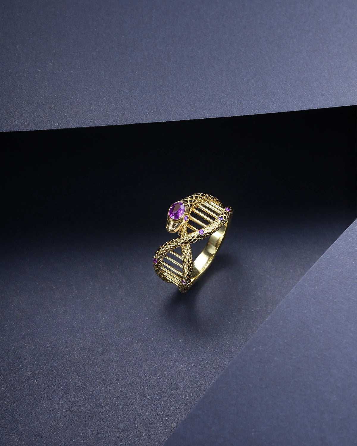 Wrap Around Snake Ring
Unique Design Statement Ring
Snake DNA Ring
Serpent Totem Jewelry
Luxury Colored Gem Ring
Life Symbol Jewelry
Independent Designer Ring
Gene Serpent Ring
Amethyst Gold Ring