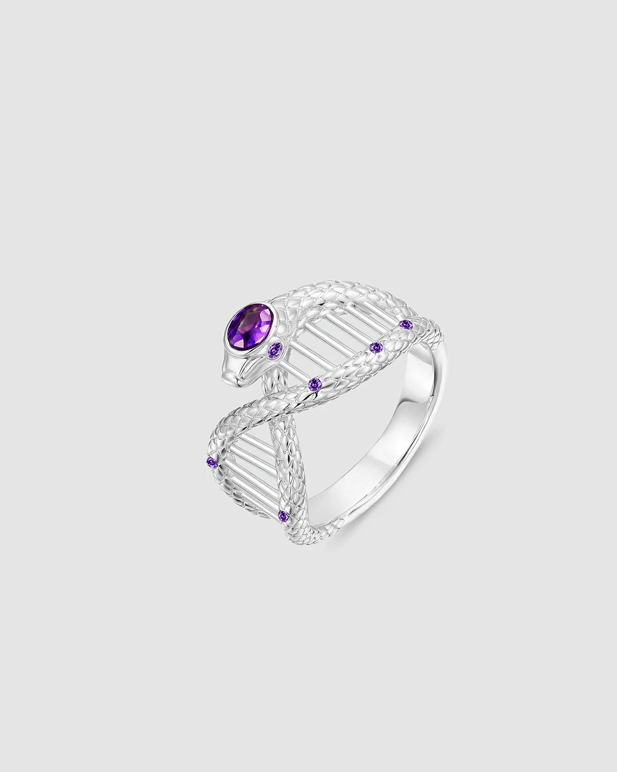 Wrap Around Snake Ring
Unique Design Statement Ring
Snake DNA Ring
Serpent Totem Jewelry
Luxury Colored Gem Ring
Life Symbol Jewelry
Independent Designer Ring
Gene Serpent Ring
Amethyst Gold Ring