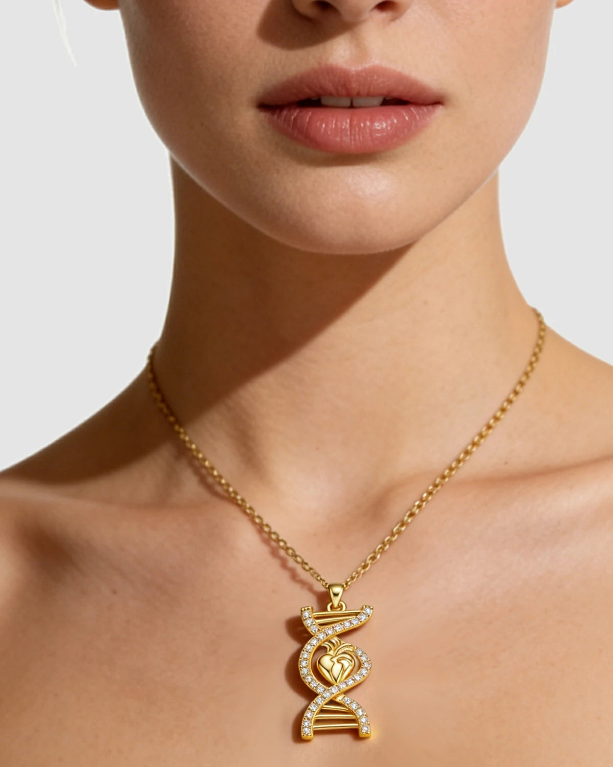 Heart-Linked Gene DNA Pendant 
Diamond-Studded Heart Gene Necklace 
Life Code Heart Necklace 
Unique Design Heart Gene Pendant 
Sparkling Heart-Linked DNA Necklace 
Luxury Heartbeat Gene Pendant 
One-of-a-Kind Diamond Heart Necklace 
Designer Heart-Linked Gene Pendant 
Daily Wear Heart DNA Necklace
