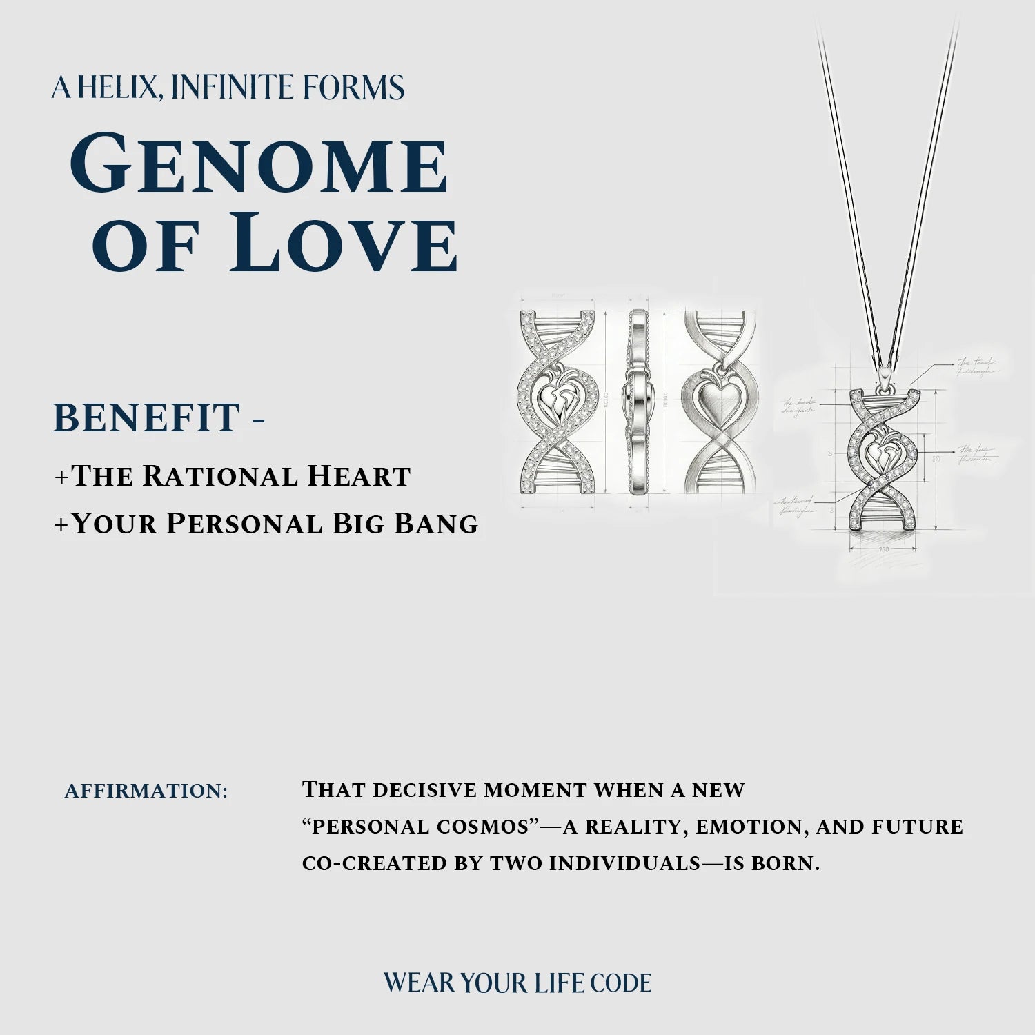 Heart-Linked Gene DNA Pendant 
Diamond-Studded Heart Gene Necklace 
Life Code Heart Necklace 
Unique Design Heart Gene Pendant 
Sparkling Heart-Linked DNA Necklace 
Luxury Heartbeat Gene Pendant 
One-of-a-Kind Diamond Heart Necklace 
Designer Heart-Linked Gene Pendant 
Daily Wear Heart DNA Necklace