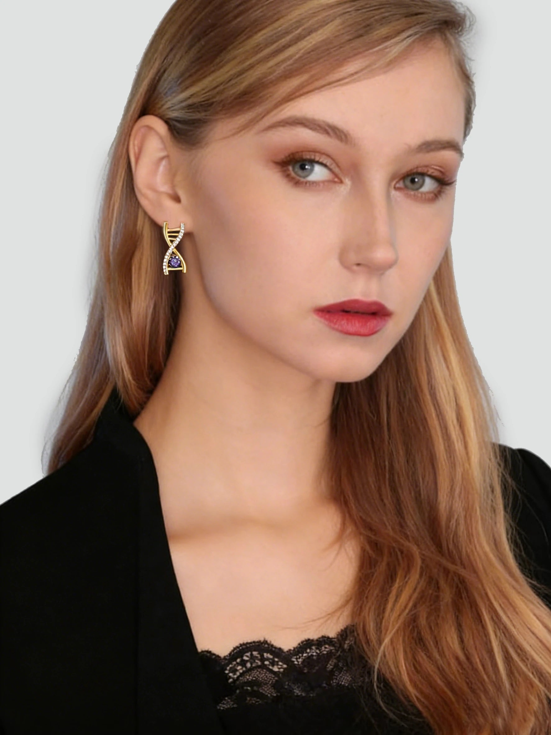 DNA Helix Earrings
Amethyst Diamond Earrings
Asymmetric Stud Earrings
925 Silver Earrings
Gene Jewelry
Unique Earrings Design
Violet Sequence Gene
Helix Earrings
Symbolic Earrings
Minimalist Earrings