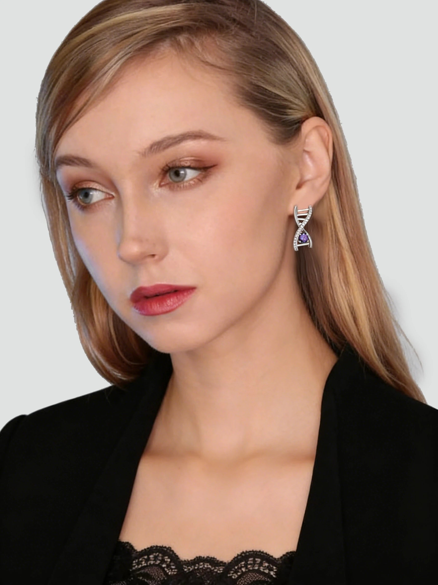 DNA Helix Earrings
Amethyst Diamond Earrings
Asymmetric Stud Earrings
925 Silver Earrings
Gene Jewelry
Unique Earrings Design
Violet Sequence Gene
Helix Earrings
Symbolic Earrings
Minimalist Earrings