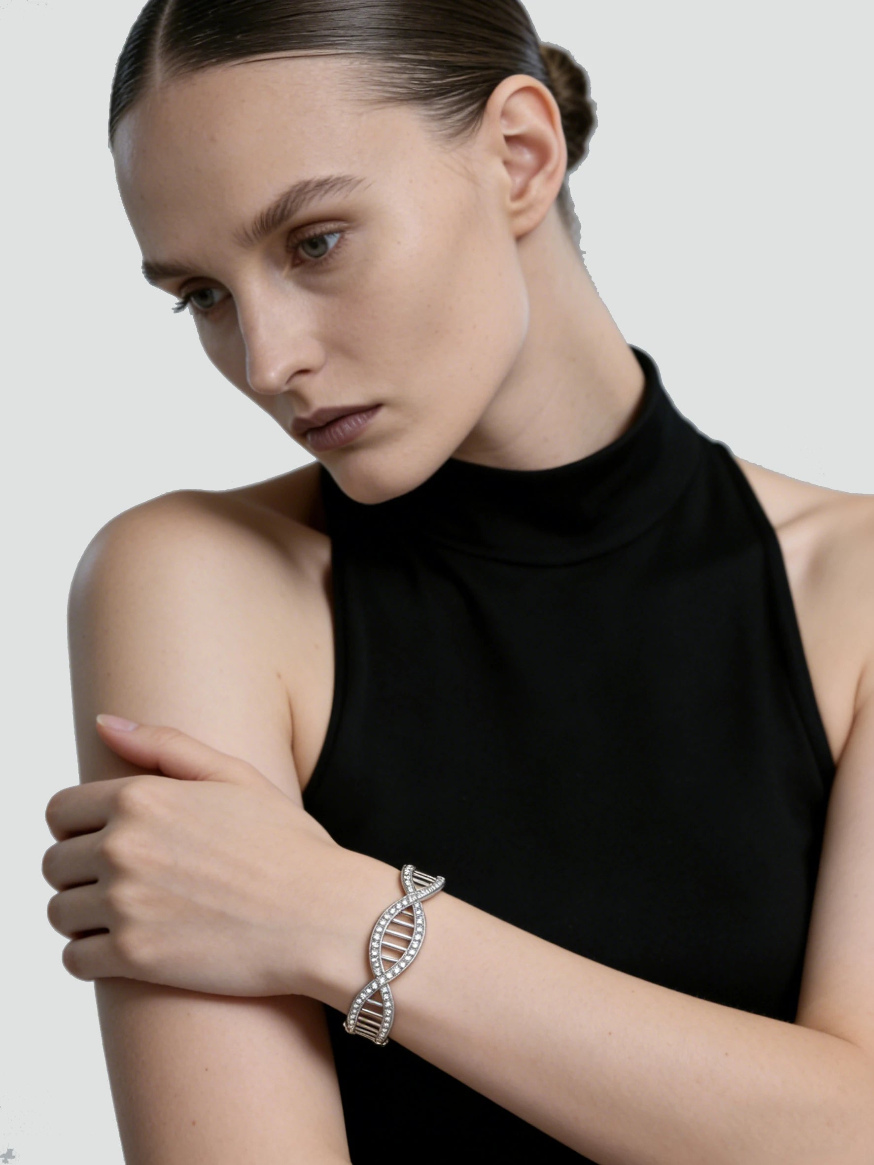 Gene Helix Diamond Bangle  
Stardust Paved Diamond Bangle 
Unique Design Luxury Bangle 
Life Code Jewelry 
Light Luxury Diamond Bracelet 
One-of-a-Kind DNA Chain Bangle 
Elegant Daily Wear Bangle 
Designer Gold Diamond Bangle 
Personalized Life Symbol Jewelry