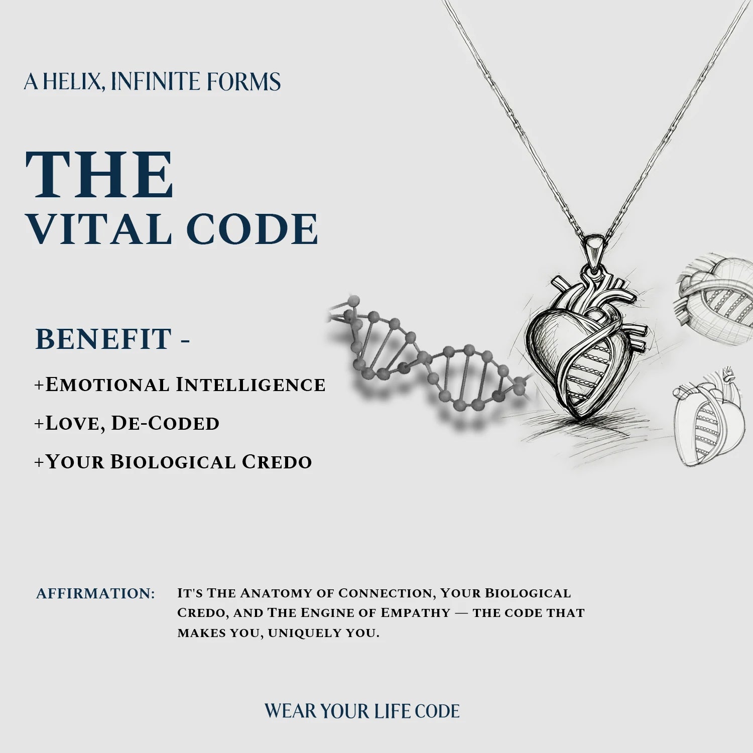 Heartbeat Gene Heart Pendant 
3D Heart DNA Necklace  
Life Code Heart Necklace 
Unique Design Heart DNA Pendant 
Gene Chain Heart Necklace 
Luxury Life Symbol Pendant 
One-of-a-Kind 3D Heart Necklace 
Designer Heartbeat Gene Pendant 
Daily Wear Heart DNA Necklace