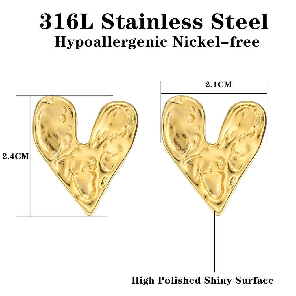 ENVYOU Heart Stud Earrings