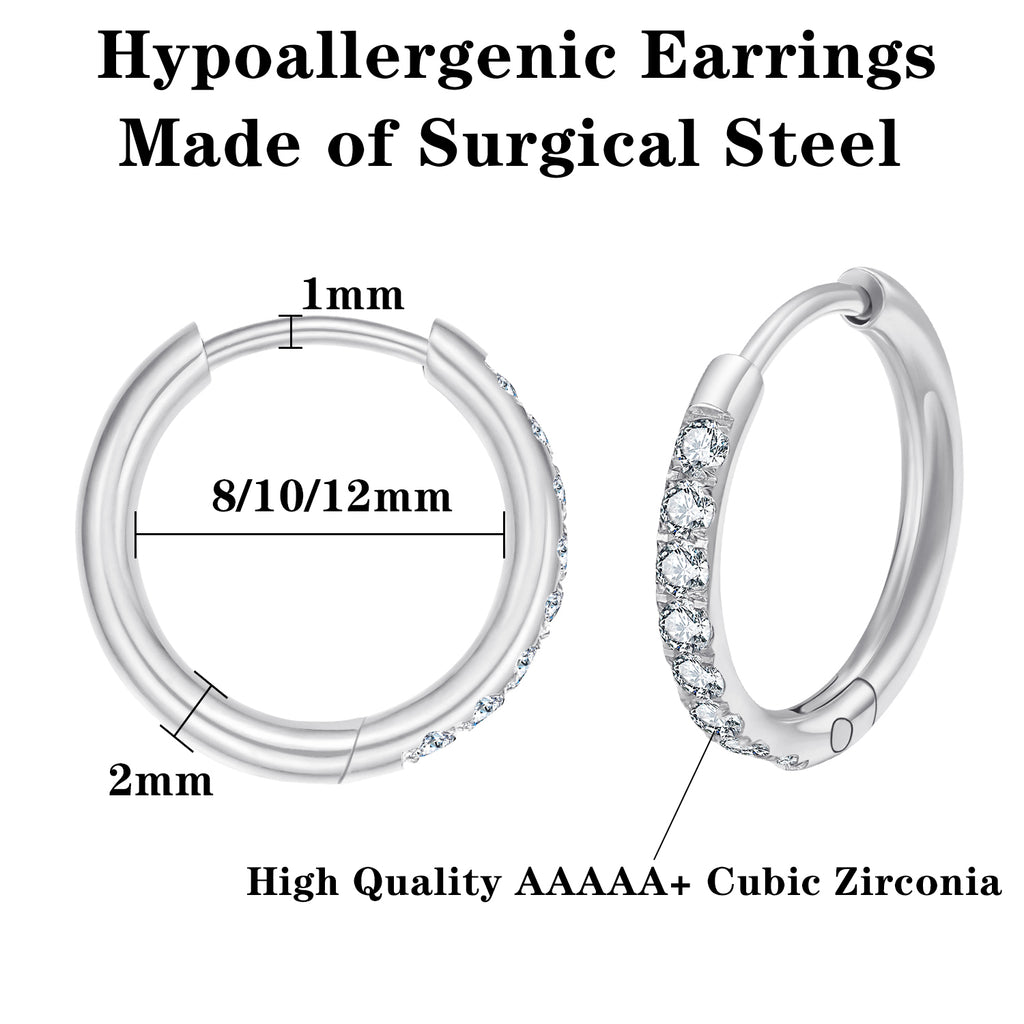 ENVYOU CZ Huggie Hoop Earrings
