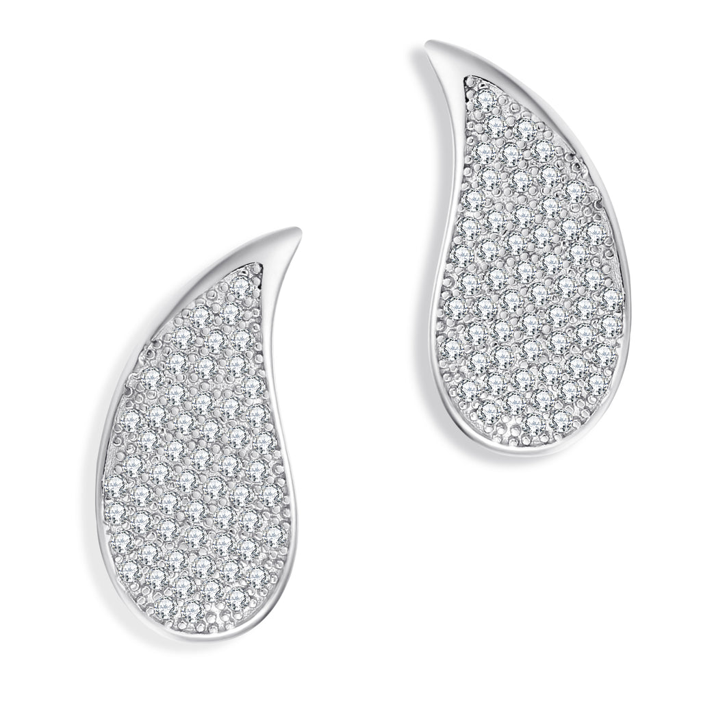 ENVYOU CZ Teardrop Stud Earrings