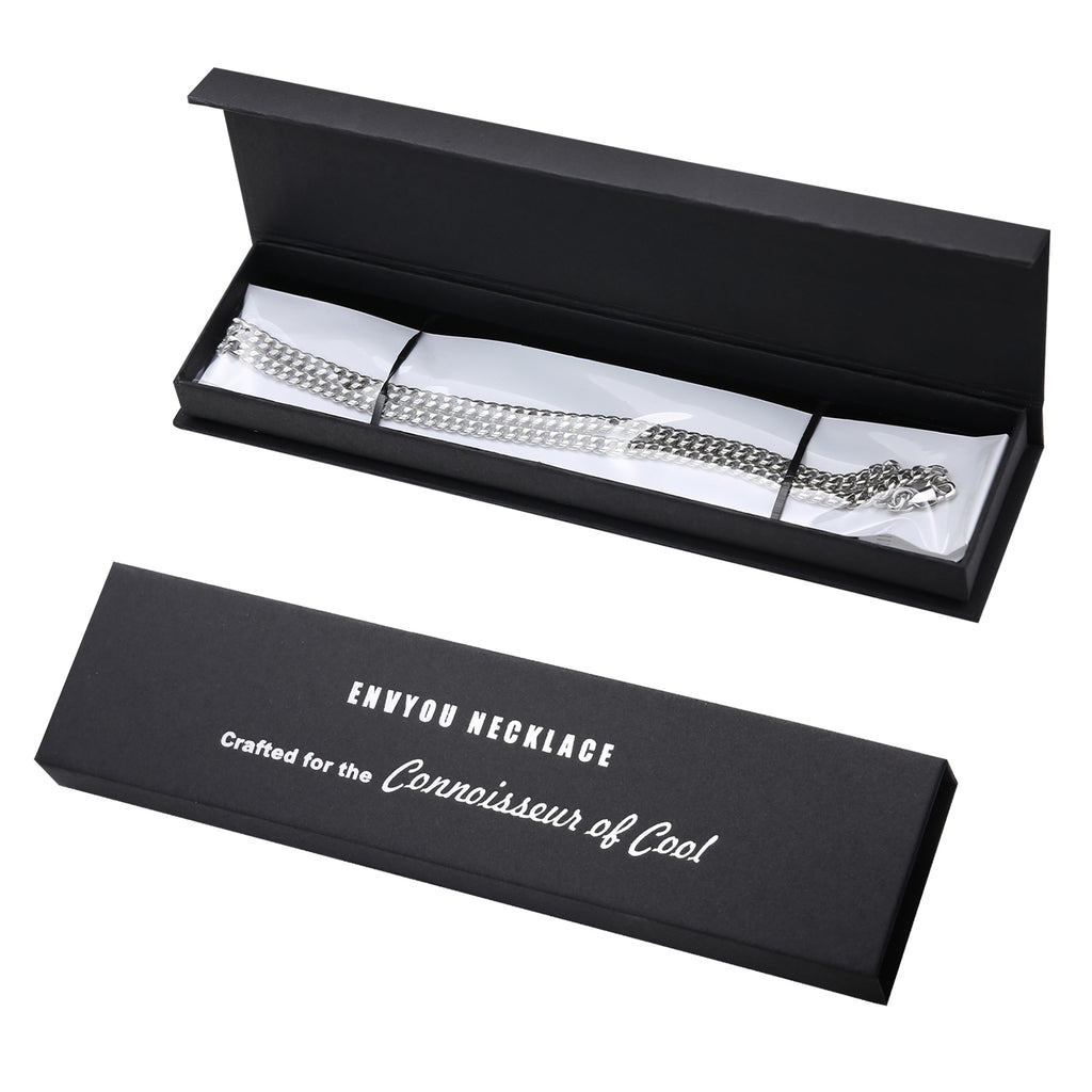 ENVYOU Silver Cuban Chain Necklace